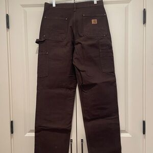 Carhartt Men’s Dark Brown Cargo Work Pants with Tool Pockets